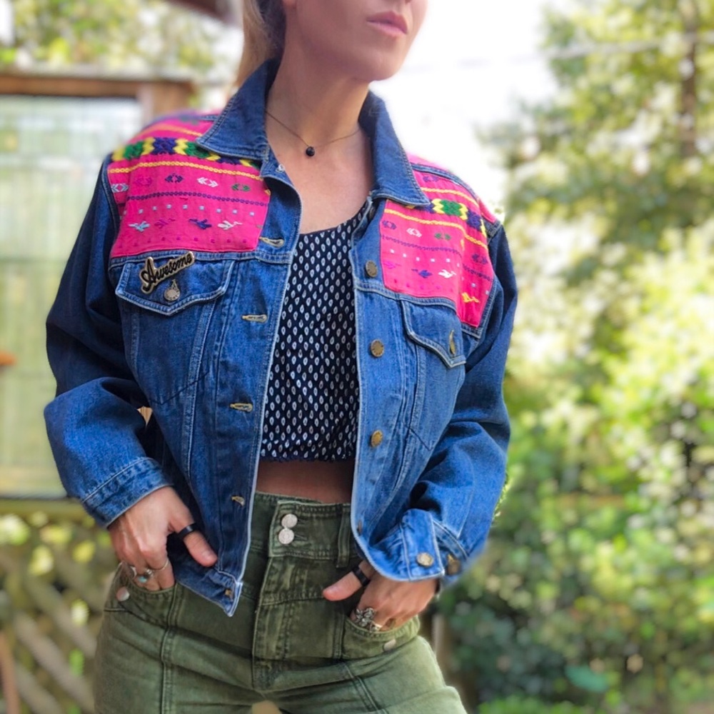 Vintage 90’s embroidered denim jacket